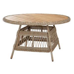Provence Collection Outdoor 4-Seater Round Dining Set with Weather-Resistant Frame, Powder-Coated Finish, and Contemporary Design - My Store