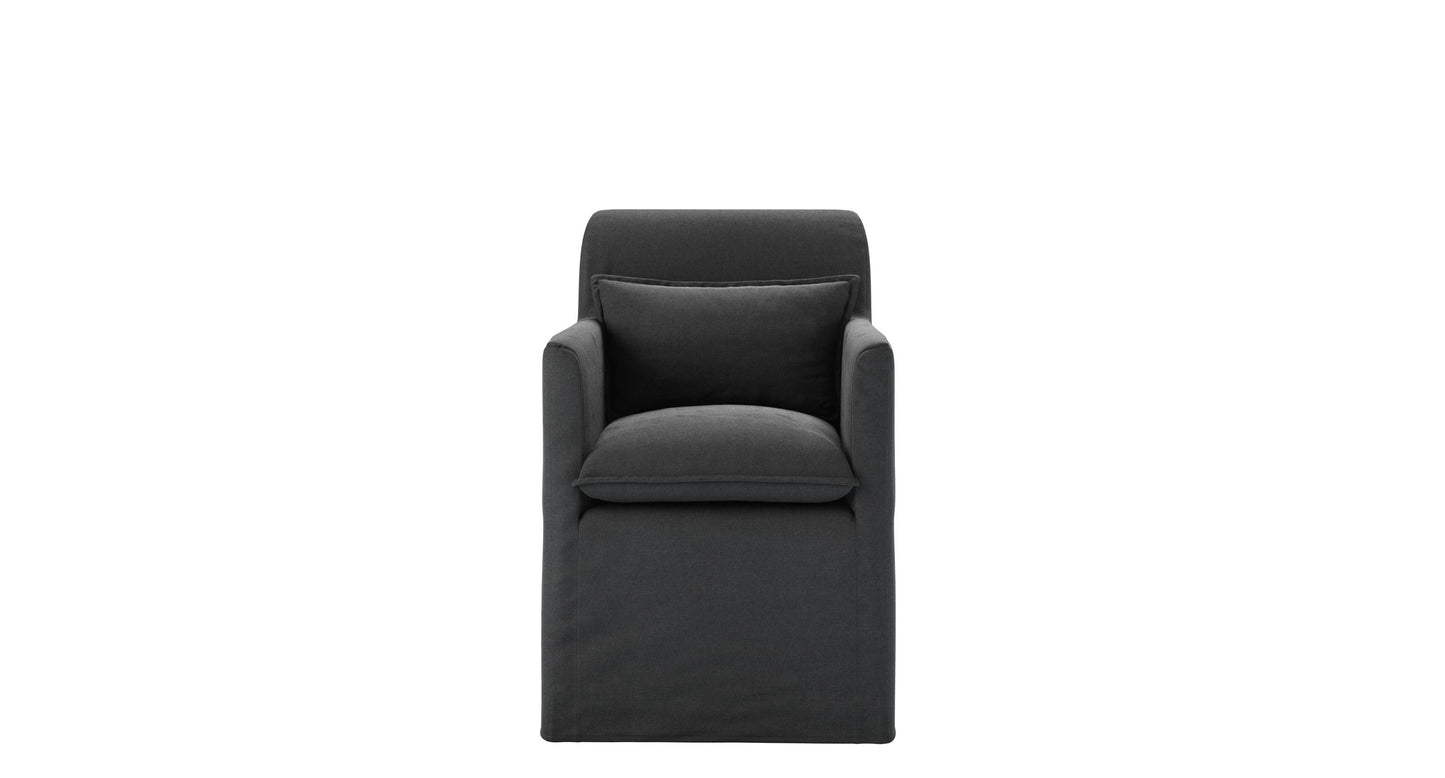 Anders Dining Chair with Arms in Pumice House Basket Weave