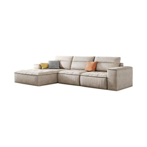 R97 Lou 2 Seater Sofa – Modern Leathaire Couch, Compact Living Room Sofa, High-Density Foam Cushioned Loveseat, Contemporary Design (Beige/Grey Options)