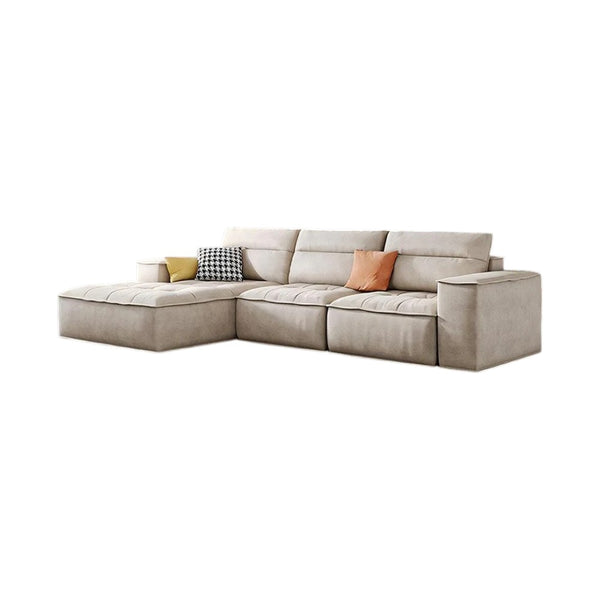 R97 Lou 2 Seater Sofa – Modern Leathaire Couch, Compact Living Room Sofa, High-Density Foam Cushioned Loveseat, Contemporary Design (Beige/Grey Options)