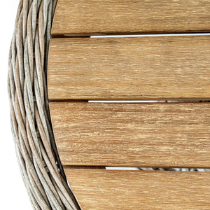 Provence Collection Outdoor 4-Seater Round Dining Set with Weather-Resistant Frame, Powder-Coated Finish, and Contemporary Design