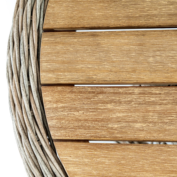 Provence Collection Outdoor 4-Seater Round Dining Set with Weather-Resistant Frame, Powder-Coated Finish, and Contemporary Design