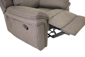 Saranda Grey Recliner Armchair | Microfiber Upholstery, Adjustable Back & Footrest