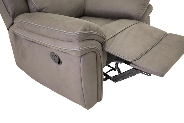 Saranda Grey Recliner Armchair | Microfiber Upholstery, Adjustable Back & Footrest