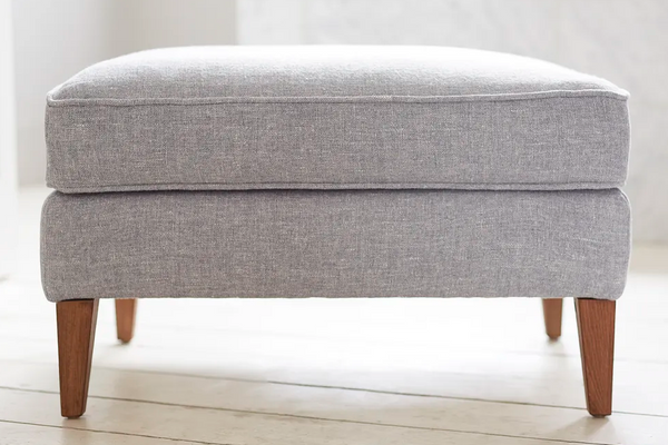 Izzy Medium Rectangular Footstool in Neptune Smart Velvet