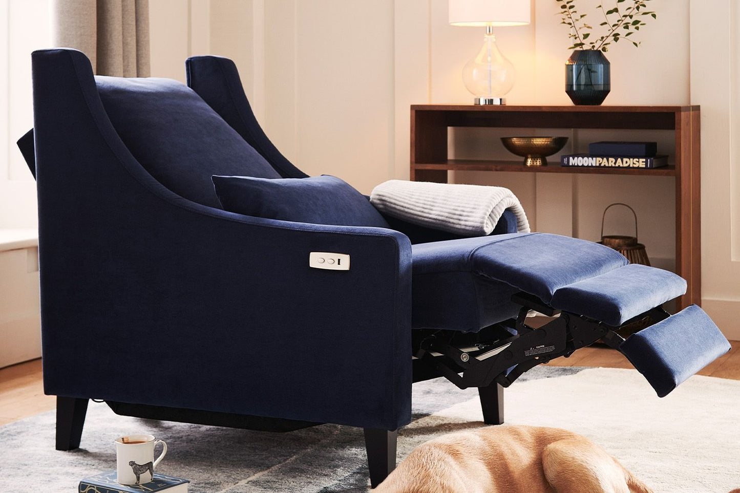 High Back Iggy 2 Seat Recliner Sofa in Pumice House Basket Weave