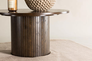 Bianca Round Sofa Table, Mocca – Modern Coffee Table in MDF & Veneer by Mmilo