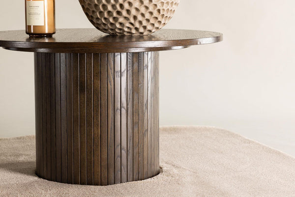 Bianca Round Sofa Table, Mocca – Modern Coffee Table in MDF & Veneer by Mmilo