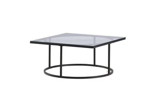 Skanör Sofa Table, Black – Modern Glass & Steel Coffee Table by Mmilo