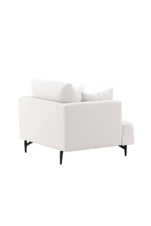 Sofia Beige Armchair | Linen-Blend Upholstery with Nordic Design & Metal Legs