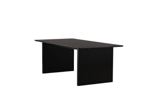 Mmilo Vail Rectangular Dining Table – 200x100 cm, Black MDF, Nordic Design, Modern Dining Table for 6–8 People