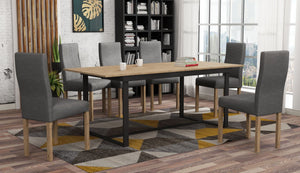 Polish 6–8 Seater Extendable Dining Table | Oak Finish, Durable Laminated Board