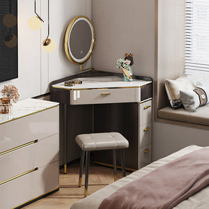 Amigo Small Corner Dressing Table with LED Mirror