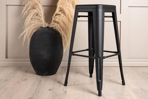 Tempe Bar Chair Set of 4 – Matte Black Steel – Modern Industrial High Stools for Kitchen & Dining