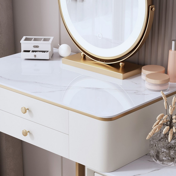 Lakin White Dressing Table with Mirror
