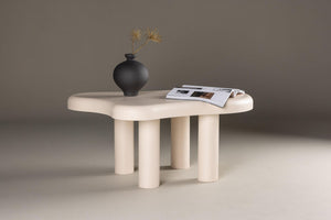 Mmilo Strömstad Sofa Table 100x71 cm – White MDF Coffee Table, Modern Nordic Design for Living Room