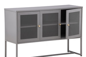 Malla Industrial Cabinet with Mesh Doors | Light Grey Modern Storage Furniture