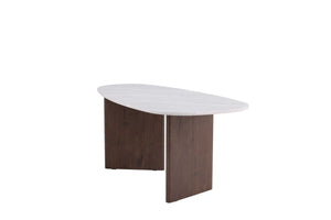 Mmilo Grönvik Oval Dining Table 180x90 cm – Light Grey, Spraystone MDF Top, Scandinavian Design