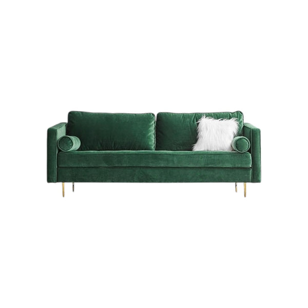 Hanoi Velvet Two Seater Sofa – Modern Contemporary 2-Seater Couch with Painted Steel Legs, Comfortable Upholstered Living Room Sofa (Grey, Blue, Green, Yellow)