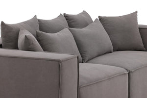 Gillholmen Grey Linen Sofa | Scandinavian 3-Seater with Cushions | Modern Cozy Living Room Couch