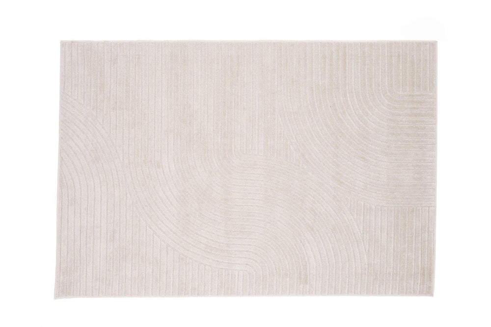 Vince Solar Rectangular Rug 340x240 cm | White Modern Low-Pile Rug