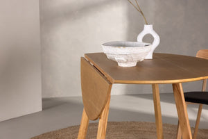 Mmilo Yakidon Round Dining Table, Oak Finish, Foldable Edges – 120×120×75 cm