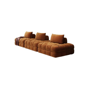 Paloma French 300cm Modular Velvet Sofa | Luxury Three-Seater Bubble Design Couch | Contemporary Deep Seating Sofa for Living Room