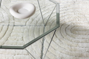 Mmilo Österlen Coffee Table 100 cm – Round Glass Table with Silver Steel Frame, Modern Luxury Design
