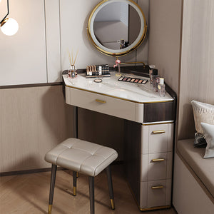 Amigo Small Corner Dressing Table with LED Mirror