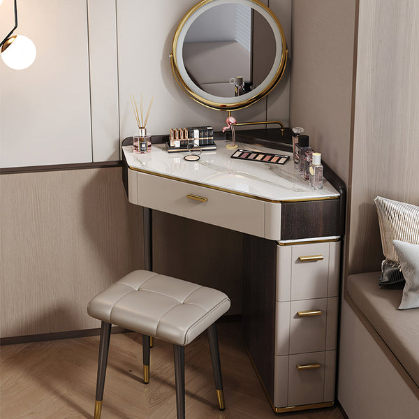 Amigo Small Corner Dressing Table with LED Mirror