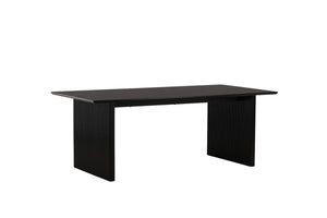 Mmilo Vail Rectangular Dining Table – 200x100 cm, Black MDF, Nordic Design, Modern Dining Table for 6–8 People