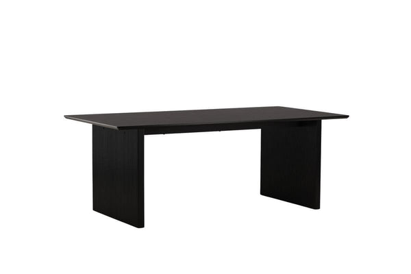 Mmilo Vail Rectangular Dining Table – 200x100 cm, Black MDF, Nordic Design, Modern Dining Table for 6–8 People