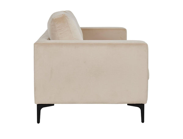 Bolero 3-Seater Sofa, Beige Velvet | Modern Design with Wide Armrests