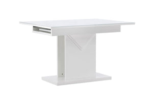 Pluto Rectangular Extendable Dining Table | MDF with Glass Top, 120–160cm