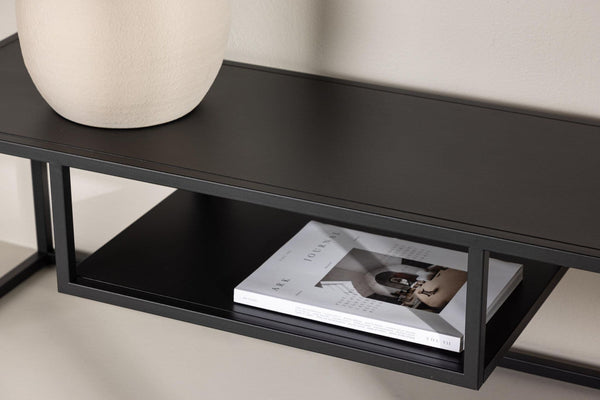 Riverside TV Stand, Black Steel – Modern Minimalist Media Console by Mmilo