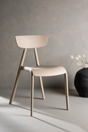 Ursholmen Dining Chair Set of 2 | Beige Scandinavian-Style Plastic Chairs