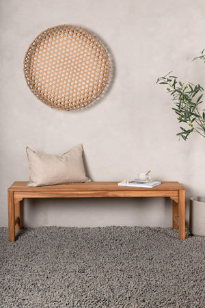 Kenya Outdoor Bench, Natural Teak | Classic Garden Seating 150 cm