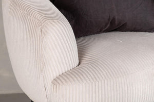 Derry Armchair, Beige Velvet | Modern Retro Accent Chair with Slim Steel Legs