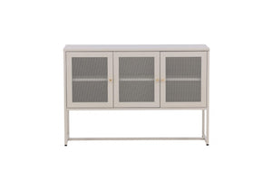 Malla Industrial Cabinet with Mesh Doors | Beige Modern Storage Furniture