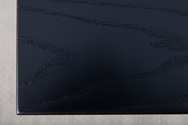 Piazza Rectangular Dining Table 180x90 cm | Black MDF Veneer Top with Iron Cross Legs