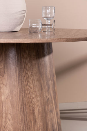 Lanzo Round Dining Table 120 cm | Scandinavian MDF Design with Cylindrical Base