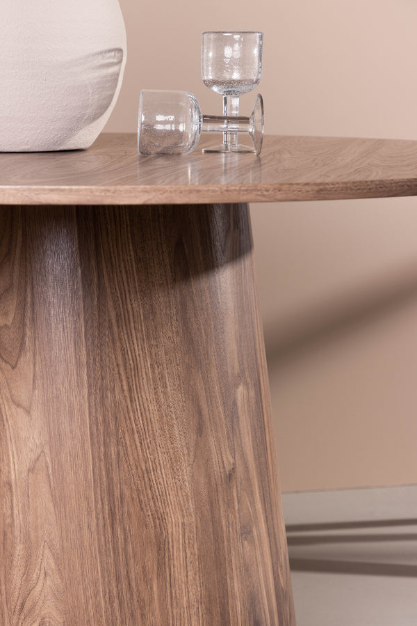 Lanzo Round Dining Table 120 cm | Scandinavian MDF Design with Cylindrical Base