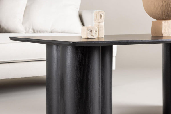 Mmilo Olivia Coffee Table 120x60 cm – Black, Modern MDF Sofa Table with Sleek Minimalist Design for Living Room
