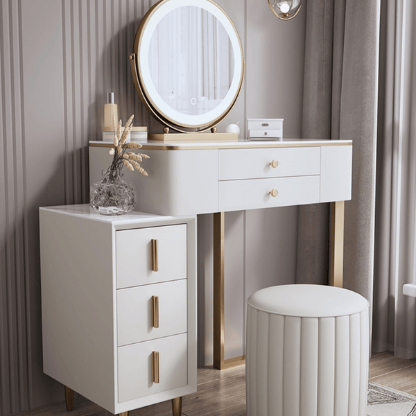 Lakin White Dressing Table with Mirror