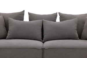 Gillholmen Grey Linen Sofa | Scandinavian 3-Seater with Cushions | Modern Cozy Living Room Couch