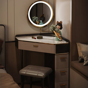 Amigo Small Corner Dressing Table with LED Mirror
