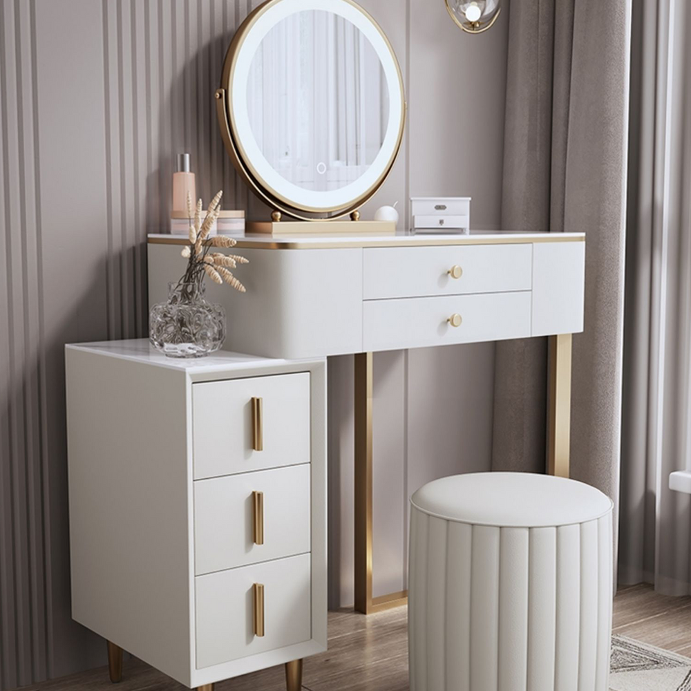 Lakin White Dressing Table with Mirror