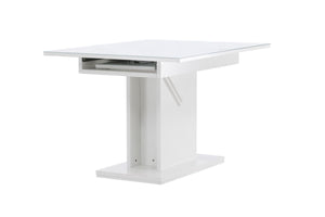 Pluto Rectangular Extendable Dining Table | MDF with Glass Top, 120–160cm