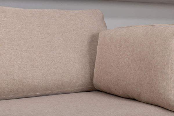 Boom 2-Seater Sofa, Black/Brown Fabric | Modern Nordic Design with Metal Legs