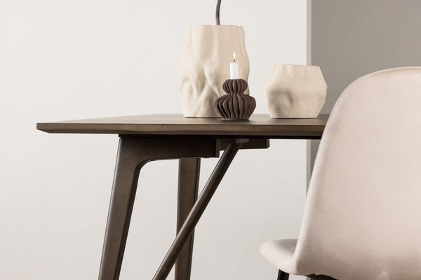 Kaseidon Rectangular Dining Table | Walnut, Modern MDF & Rubber Wood Design